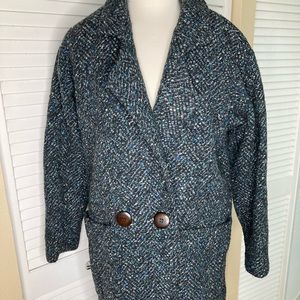 Talbots Blue Tweed Women's Coat